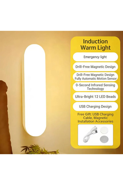 Choice Blue Warm Light Motion Sensor Lamp Night Light Wireless LED USB Type C...