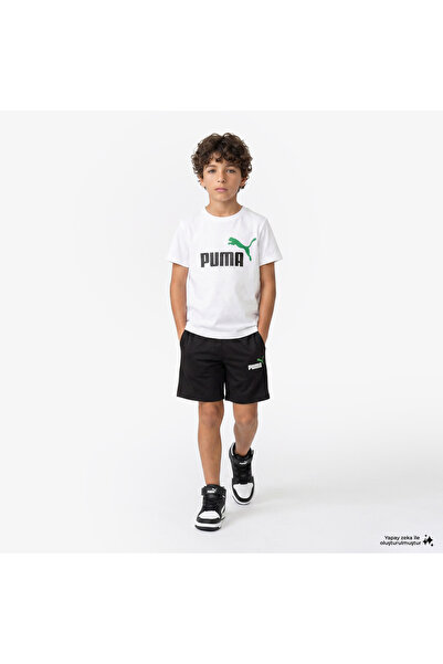 Puma طقم بدلة رياضية سوداء للأطفال من إيسنشيالز