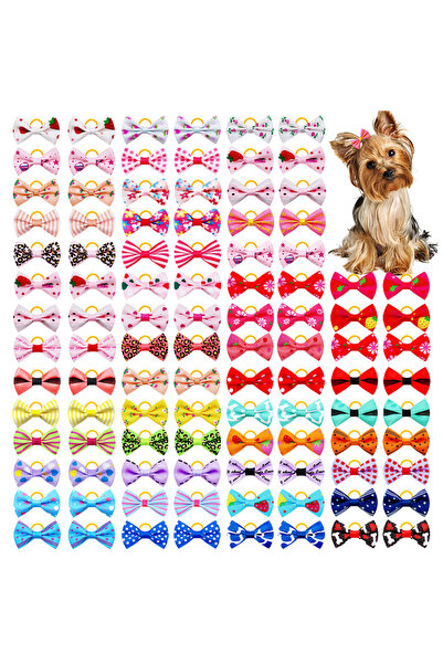Choice 30PCS mix color 30PCS Dog Bow With Band Dog Hair Accessories Handmade ...