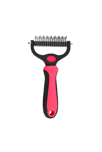 Choice3 Red L Pet Deshedding Brush Cat Comb Self Cleaning Hair Remover Groomi...