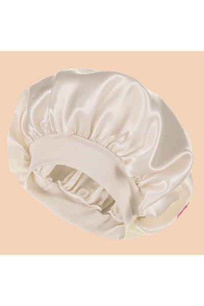 Choice15 SameColor2192BEIGE 1pc Women's Solid Color Satin Wide-Brimmed Shower...
