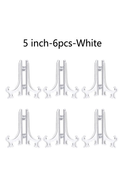 Choice10 5 Inch-6 PCS-White Plastic Acrylic Easels or Stand/Plate Holders to ...