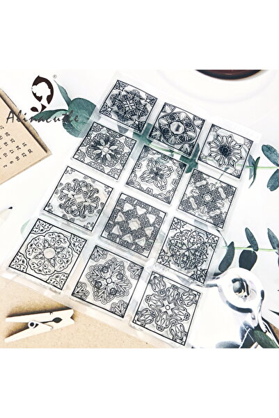Choice طوابع شفافة من Vintage Square Alinacutle، بلاط عتيق مربع من السيراميك،...