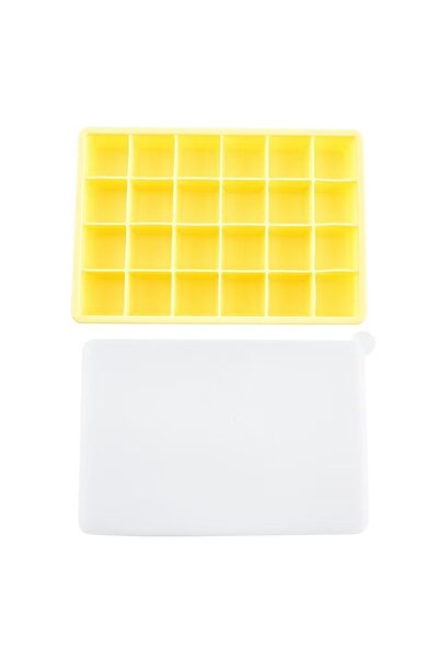 Choice 1Pcs Yellow Pro 24 Grid Silicone Ice Cube Mold Big Square Ice Cube Tra...