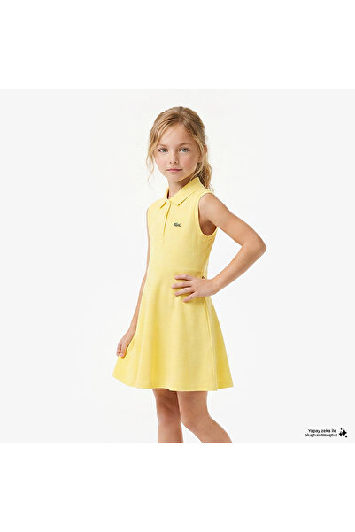 Lacoste Kız Çocuk Kolsuz Polo Yaka Sarı Elbise