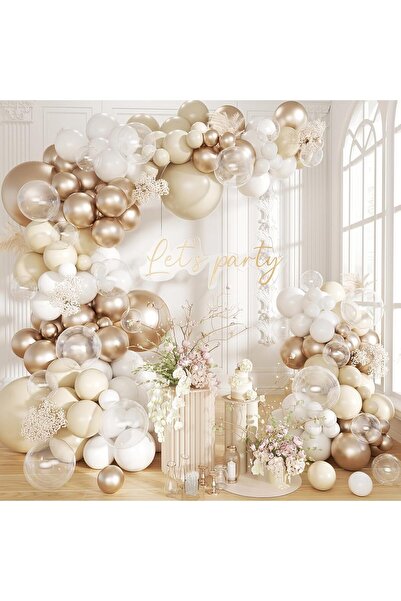 Choice Balloon arch kit White Sand 152pcs White Sand Metallic Balloons Garlan...