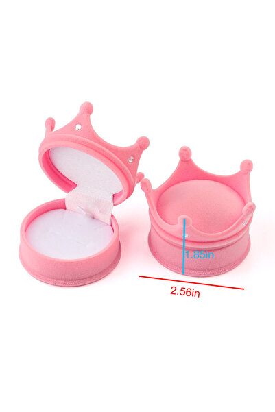 Choice6 Crown-pink 1 Piece Lovely Velvet Jewelry Box Container Wedding Ring B...