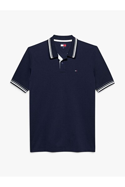 Tommy Hilfiger TJM REG TIPPED POLO EXT Męska niebieska koszulka polo - DM0DM2...