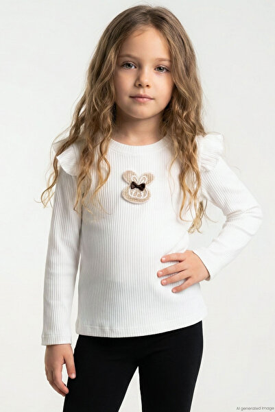 Breeze Girl's Long Sleeve T-Shirt with Rabbit Appliqué and Crest Detail, Ages...