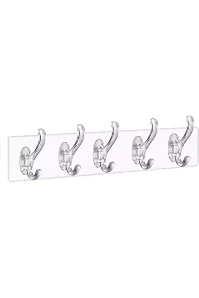 Go İthalat Silicone 5-Armed Transparent Adhesive Hanger (5263)