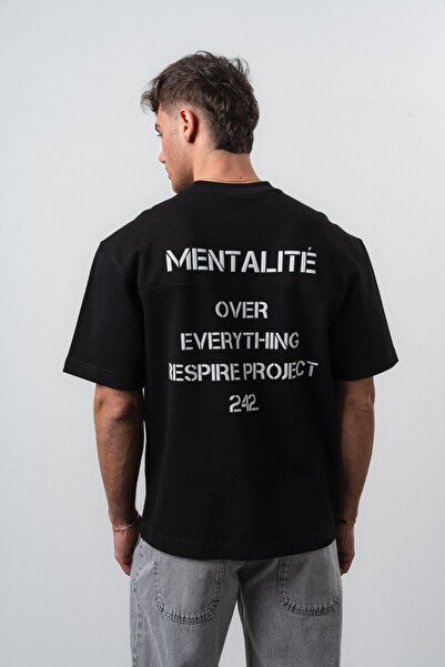 Respire Men's Mentalite Printed Regular Fit T-Shirt Black