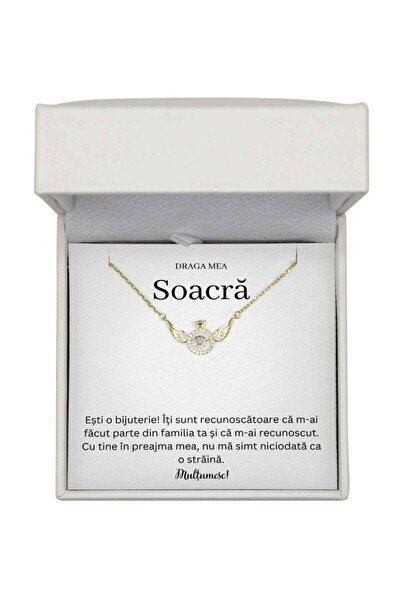 The Jewel Heart Colier Guardian Angel cu mesaj de soacră, ambalat în cutie pr...