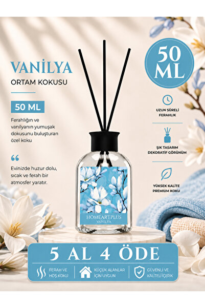 homeartplus vanilya oda kokusu bambu  esansiyel uçucu yağ 50 ml