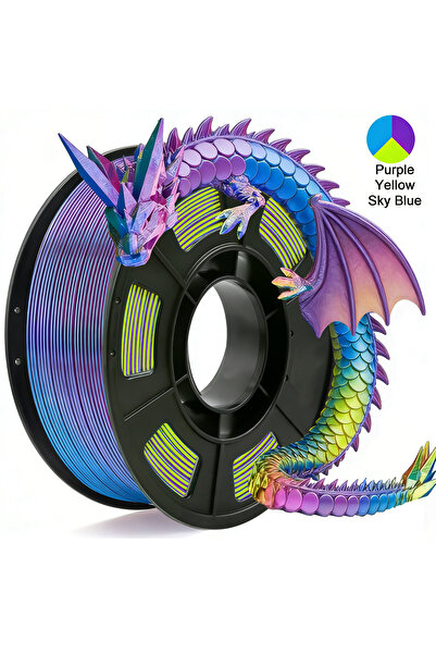 Choice Tricolor Silk PLA 3D Printer Filament, 1.75mm Multicolor 3D Printing F...