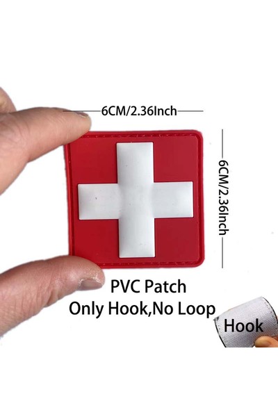 Choice18 HK41-13-Red White Medical Emergency Cross Morale Emblem Outdoor Resc...