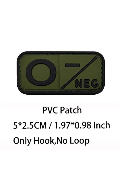 Choice8 40-رقعة صغيرة خضراء O NEG مع خطاف، شارات PVC لفصائل الدم A B AB O POS...