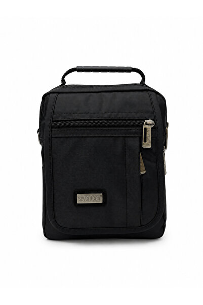 Sanmorris Unisex Multi-Compartment Daily Organizer Hand and Shoulder Bag Black