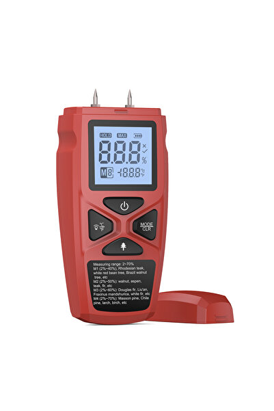 Choice Red Digital Moisture Meter Handheld Wood Moisture Detector LCD Hygrome...