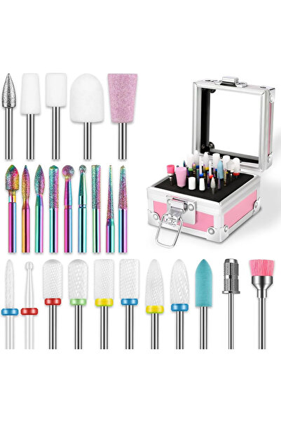choice2 25PCS Combo 30pcs Nail Drill Bits Ceramic Diamond Cuticle Efile Tungs...