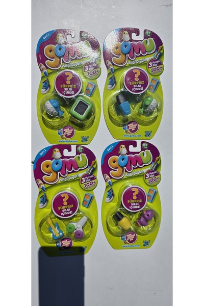 samatlı Samatlı Oyuncak Üçlü Paket Gomu silgi diyarı Puzzle silgi 3lü Paket S...