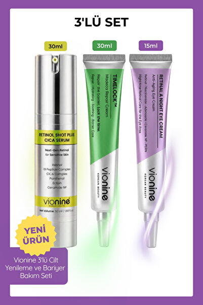 Vio nine Vionine 3-Piece Skin Renewal and Barrier Care Set - Retinol Serum + ...