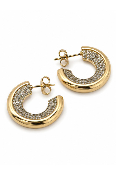 AUBRA Serel Petal Xuping Women's Steel Earrings Non-Tarnish Rose Gold Color