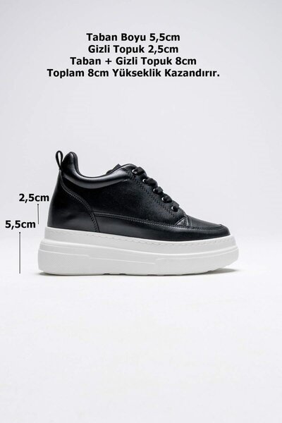 TRENDELLA Pantofi sport BT negri cu toc ascuns pentru femei