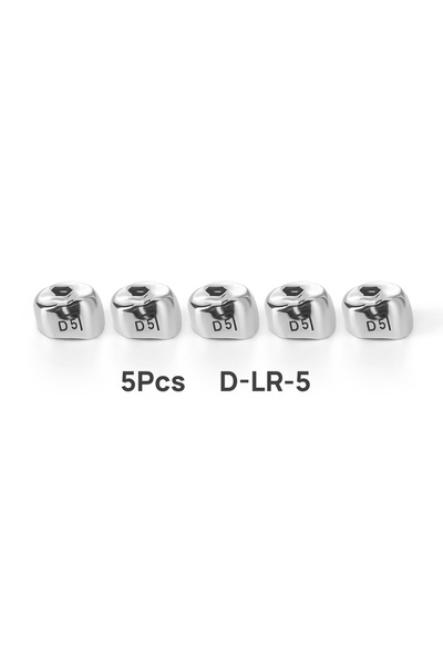 Choice46 D-LR-5 5 قطع تيجان أسنان، تيجان معدنية جاهزة، تيجان مؤقتة من الفولاذ...
