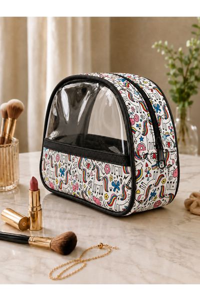 Wallery Bags Corded Fabric Transparent, Accessories & Makeup Bag