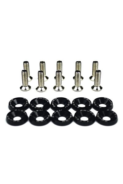 Choice Black 10 PCS M6 Automotive Hexagonal Fasteners, Mudguard Washers, Bump...