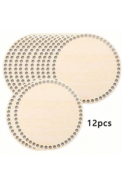 Choice 12pcs 6/12 Wooden Bottom Crochet Basket Bottoms with Pre-Drilled Round...