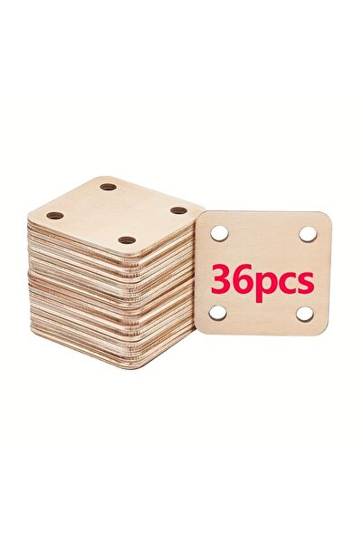 choice2 36pcs 12/24/36 Pieces Blank Wooden Square Woven Cards, 4-Hole Woven C...