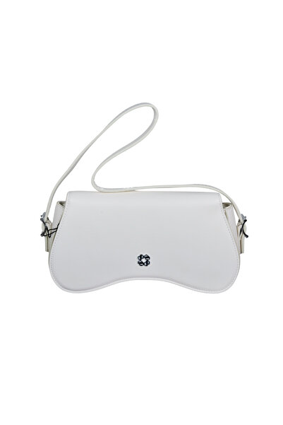 dukidasoturkiye Duki Daso Women's White Asymmetrical Baguette Handbag |   Sum...