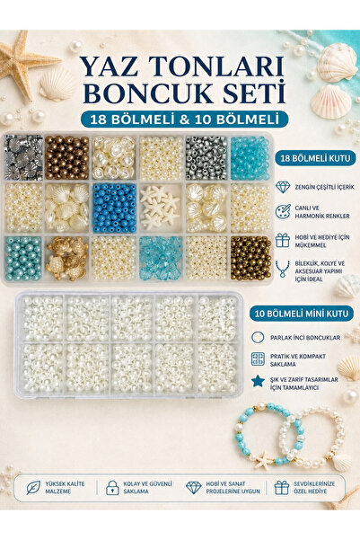By MO Accessories New Season Summer Themed Pearl Bead Box with Beads and Colo...