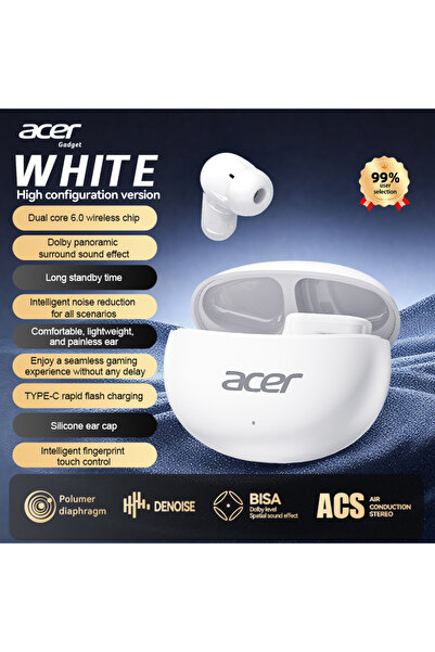 choice2 سماعات أذن لاسلكية بلوتوث Acer Ohr627 بيضاء، داخل الأذن، خاصية إلغاء ...