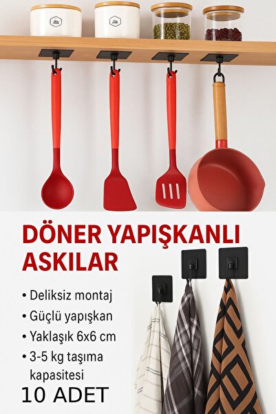 TOYFEST Deliksiz Montaj Pratik Askı Kancası – 10 Adet