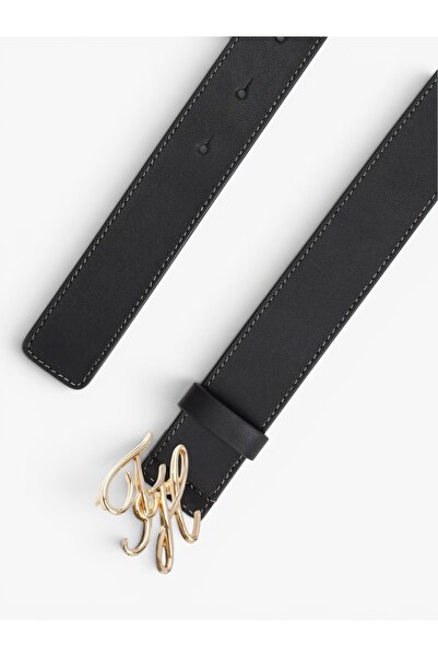 Tommy Hilfiger Th Script 3.0 Women's Black Belt - Aw0Aw18568