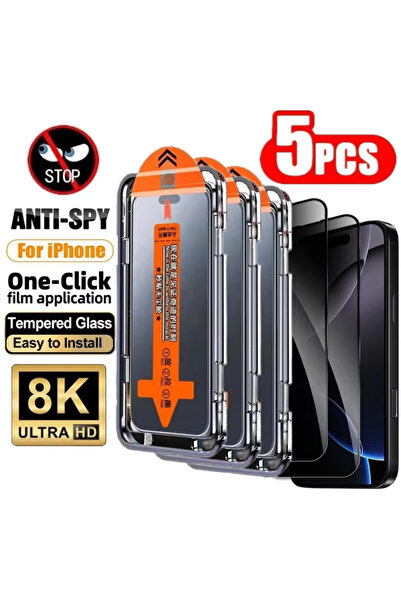 Choice16 Anti Peeping 5 Pieces iP 15Pro 5Pcs 8K Dust Free Install Privacy Tem...