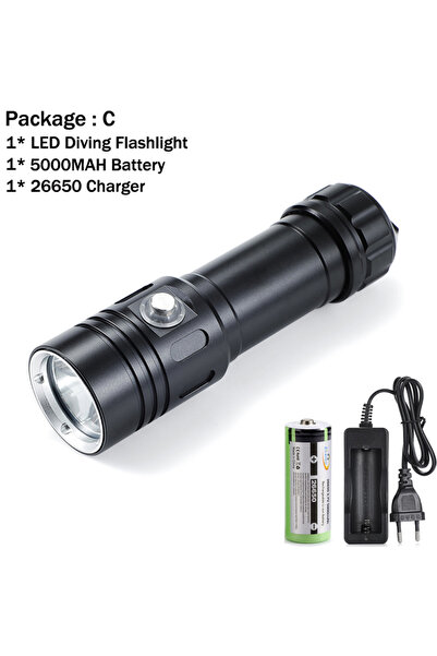 Choice Lithium ion White light Package C Ekaiou LED Dive Light 2000 Lumens L2...