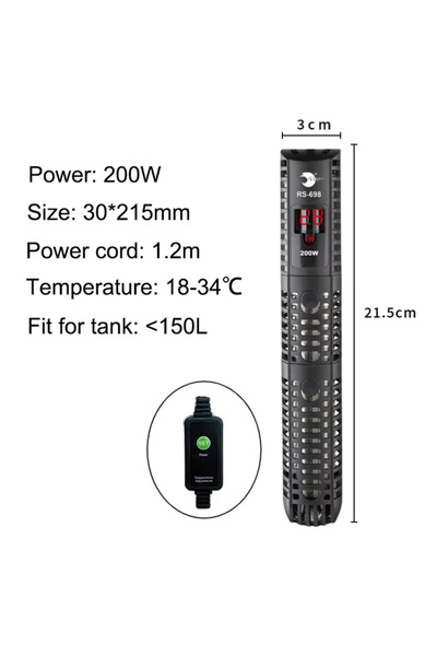 Choice1 Voltage 220V 200W Aquarium Submersible Heater Fish Tank Water Heating...