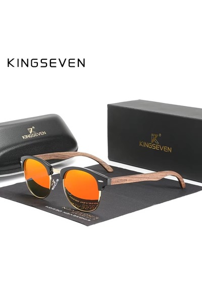Choice نظارات شمسية حمراء من KINGSEVEN للرجال والنساء بعدسات مستقطبة UV400 بإ...