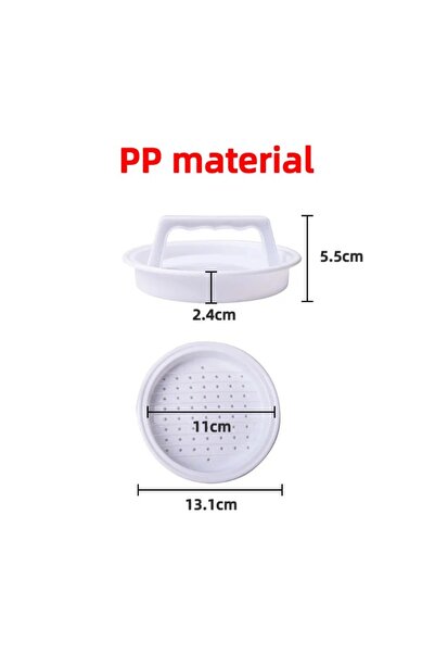Choice S 1 pcs white Round Hamburger Burger Press Beef Grill Food-Grade ABS H...