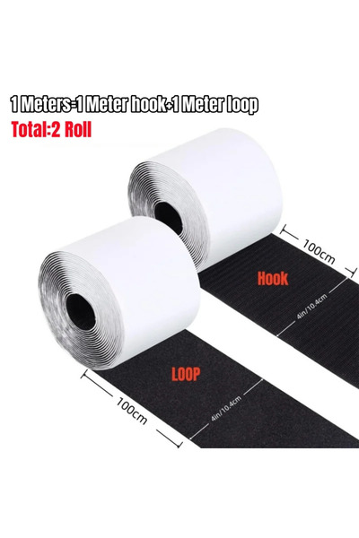Choice As the picture show Width 10cm 2 Rolls Heavy Duty Hook & Loop Tape Non...