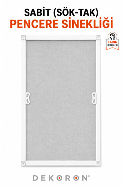 DEKORON Sabit Sök Tak Pencere Sinekliği İstenilen Beyaz (EN: 0-70 CM BOY: 0-1...