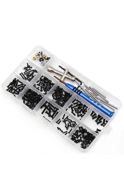 Choice Black RC Car Tool & Metal Screws Nuts Box Kit Set Allen Key Machine Wi...