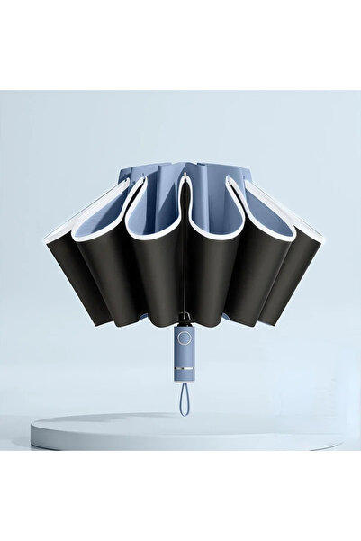 Choice Blue Men Women Umbrella Fully Automatic Reverse Folding Umbrella with ...