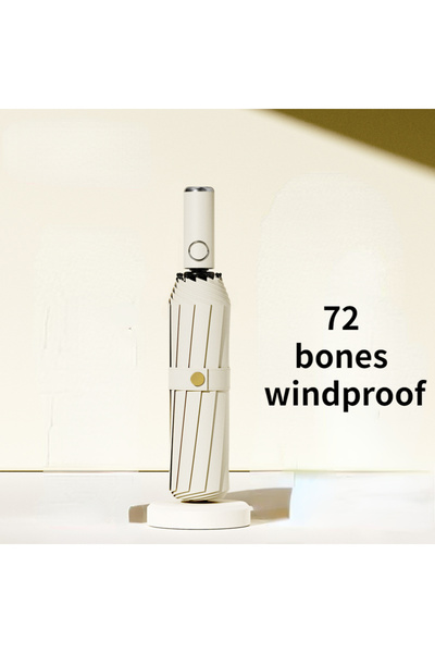 Choice White 72 Bone Super Strong Windproof Automatic Folding Men Umbrella Re...