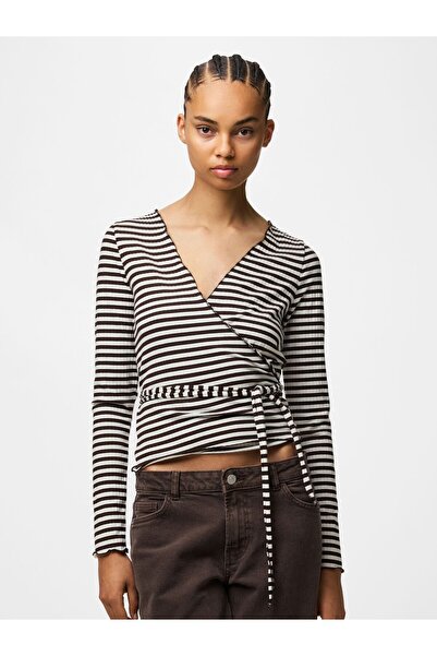 PIECES Top PCLAYA cu mâneci lungi, tip wrap