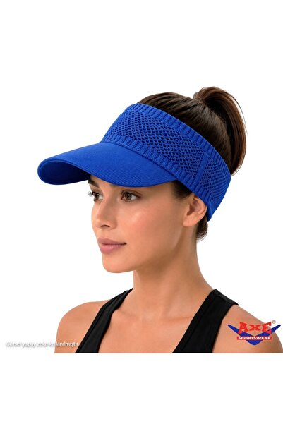 AXE SPORTSWEAR Cobalt Blue Flexible Visor Hat Uv Sunscreen Casual Beach Tenni...