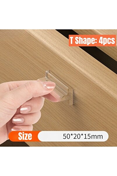 choice2 4PCS T Shape New 4PCS Invisible Self-Adhesive Handle Transparent Soft...